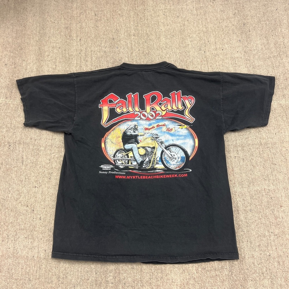 Vintage Bike Week Shirt Mens XL Black 2000s Florida Fall Rally Myrtle Beach